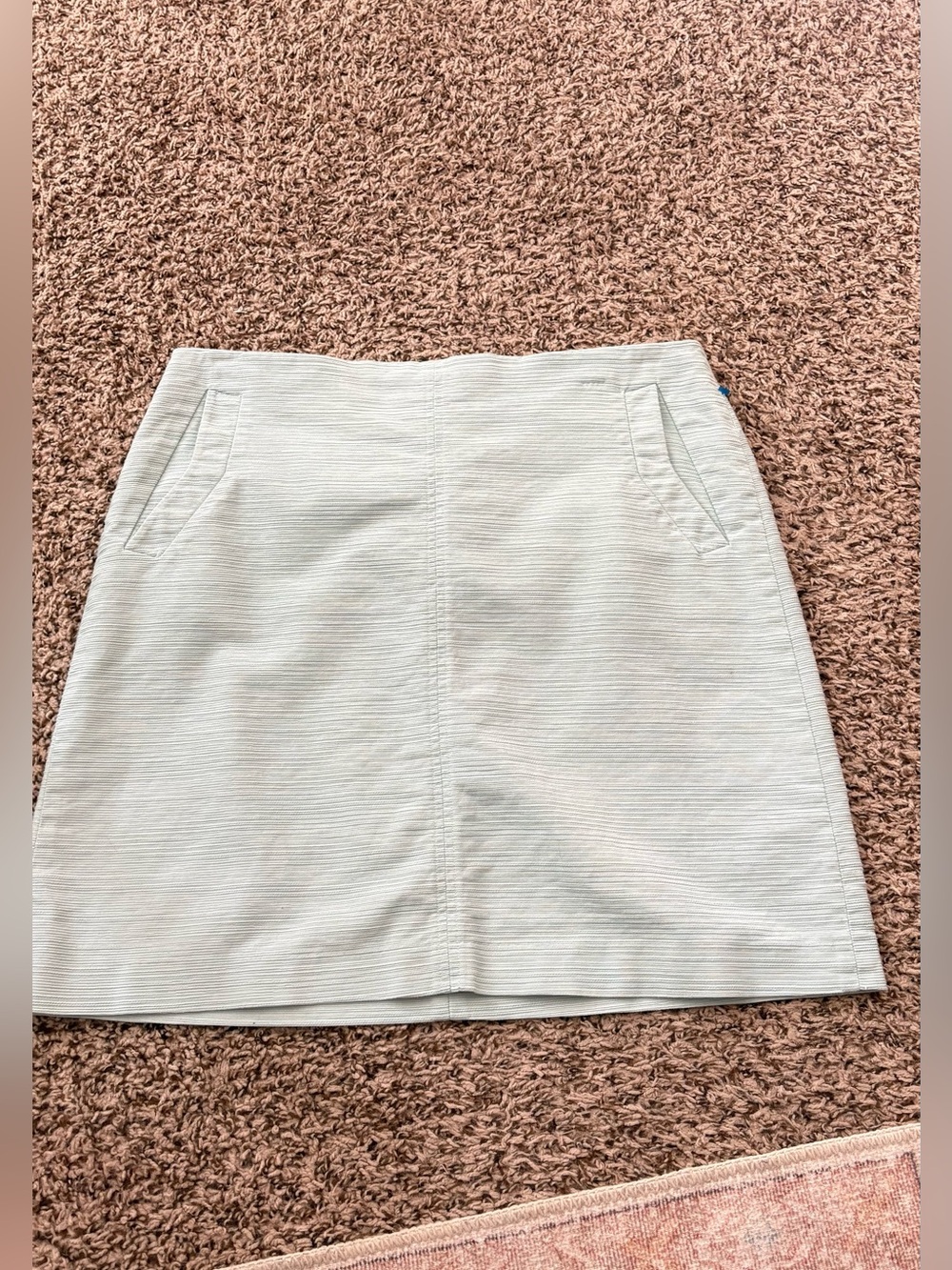 Ann Taylor Light Cream Mini Skirt with Welt Pockets
